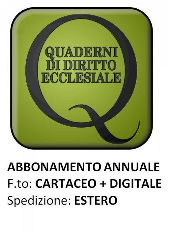 QUADERNI DI DIRITTO ECCLESIALE - ESTERO Cartaceo + digitale 2023