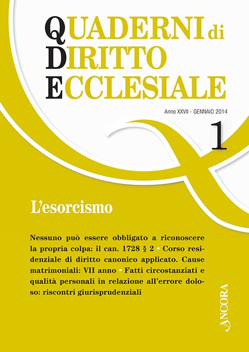 Quaderni di diritto ecclesiale 1/2014