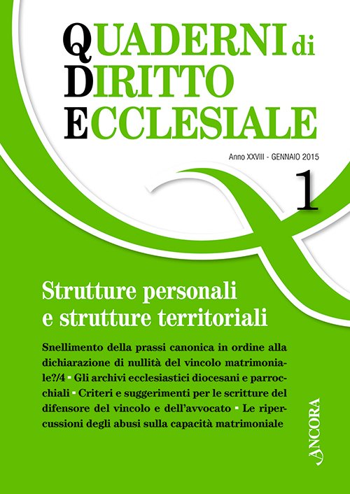 Quaderni di diritto ecclesiale 1/2015