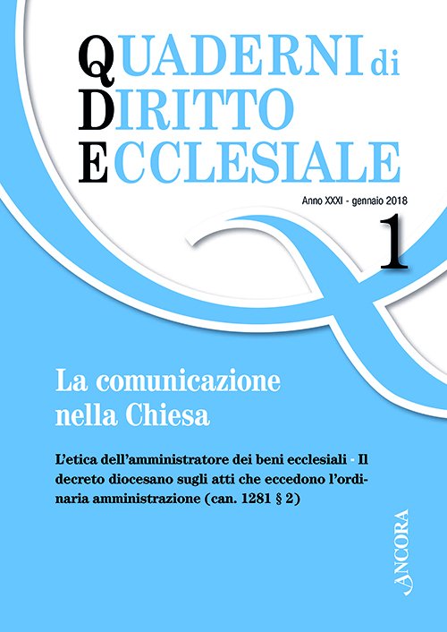 Quaderni di diritto ecclesiale 1/2018