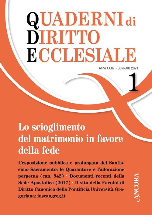 Quaderni di diritto ecclesiale 1/2021