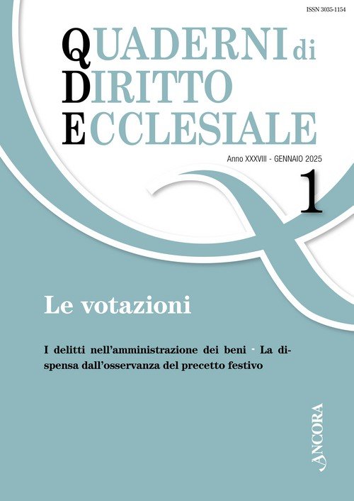 Quaderni di diritto ecclesiale 1/2025 (con Index Verborum...)