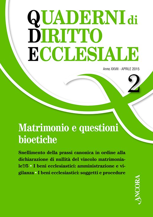 Quaderni di diritto ecclesiale 2/2015