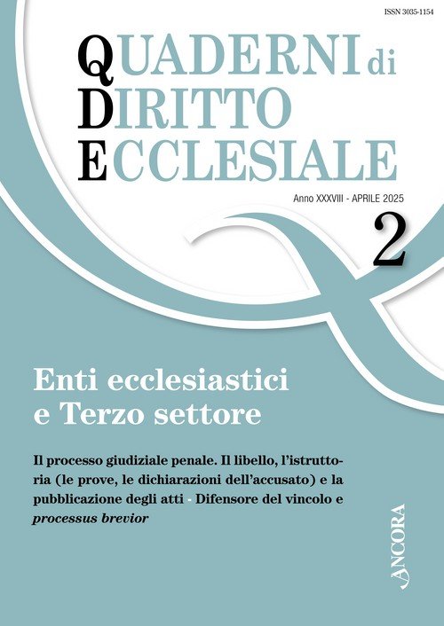 Quaderni di diritto ecclesiale 2/2025