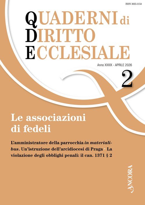 Quaderni di diritto ecclesiale 2/2026