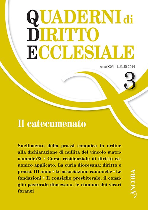Quaderni di diritto ecclesiale 3/2014