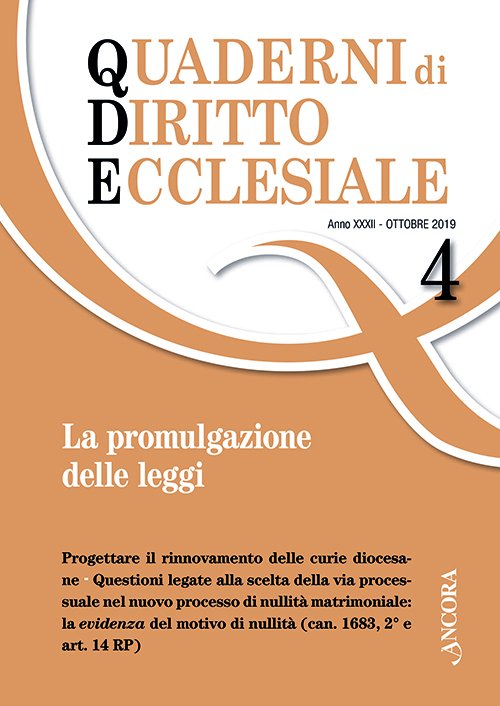 Quaderni di diritto ecclesiale 4/2019