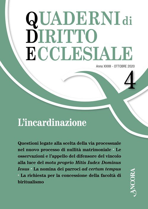 Quaderni di diritto ecclesiale 4/2020