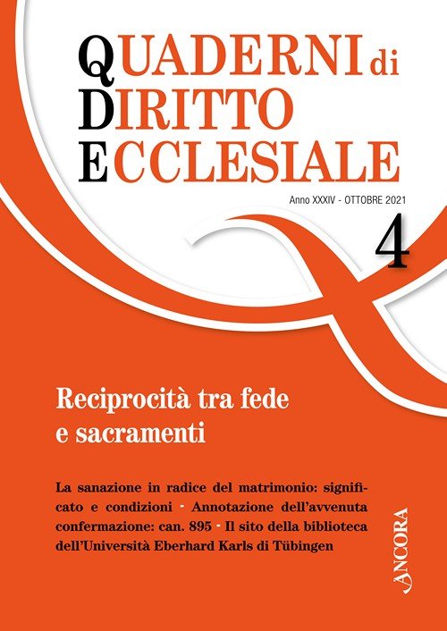 Quaderni di diritto ecclesiale 4/2021