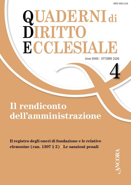 Quaderni di diritto ecclesiale 4/2026