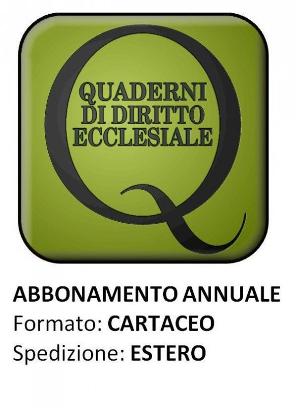 QUADERNI DI DIRITTO ECCLESIALE - Abbonamento ESTERO 2023