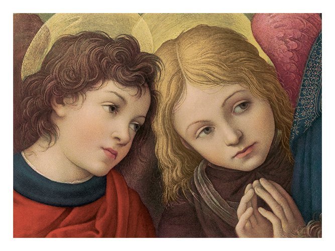 HC9001 Angeli (particolare) di Filippino Lippi - 50 pezzi + 50 buste - Biglietto d'auguri cm. 23 x 17, con busta coordinata