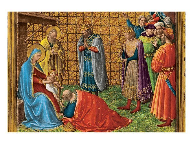 HC9014 Adorazione dei Magi (del Beato Angelico) - 50 pezzi + 50 buste - Biglietto d'auguri cm. 23 x 17, con busta coordinata