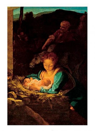 HC9076 Natività (Particolare) - 50 pezzi + 50 buste - Biglietto d'auguri cm. 23 x 17, con busta coordinata