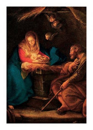 HC9082 Natività (Pompeo Batoni) - 50 pezzi + 50 buste - Biglietto d'auguri cm. 23 x 17, con busta coordinata
