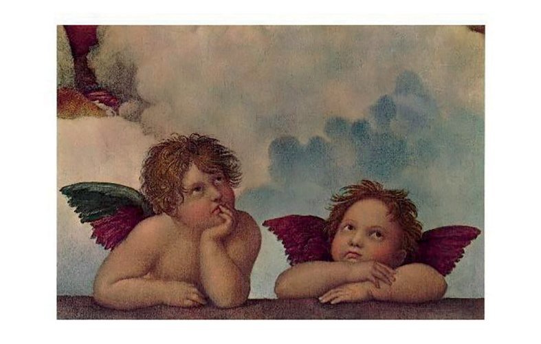 HT9009 Angeli (particolare della Madonna Sistina) di Raffaello - 1 stampa - Stampa-poster, cm. 38 x 50