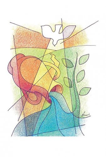 JA0064 Rinascere dall'alto - 50 pezzi + 50 buste - Biglietto Battesimo con busta