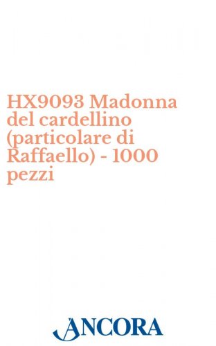 HX9093 Madonna del cardellino (particolare di Raffaello) - 1000 pezzi - Immaginetta cm. 7 x 11, retro bianco.