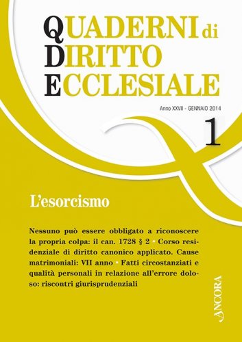 Quaderni di diritto ecclesiale 1/2014