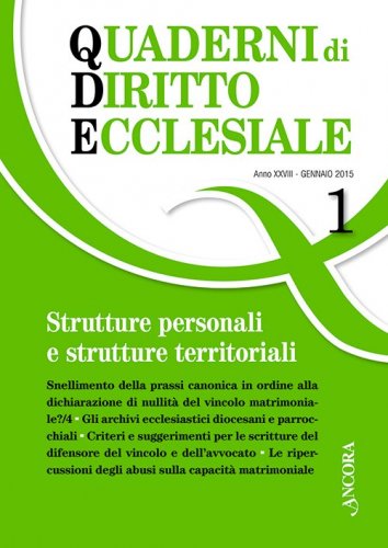 Quaderni di diritto ecclesiale 1/2015