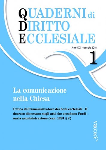 Quaderni di diritto ecclesiale 1/2018