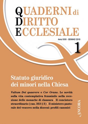 Quaderni di diritto ecclesiale 1/2019