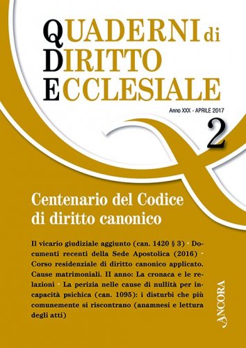 Quaderni di diritto ecclesiale 2/2017