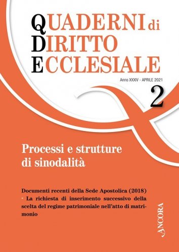 Quaderni di diritto ecclesiale 2/2021