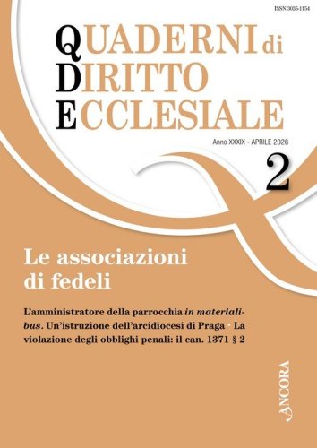 Quaderni di diritto ecclesiale 2/2026