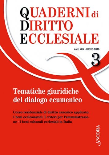 Quaderni di diritto ecclesiale 3/2016