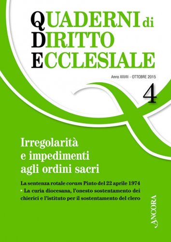 Quaderni di diritto ecclesiale 4/2015