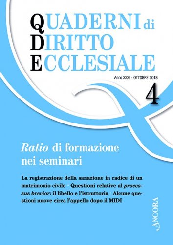 Quaderni di diritto ecclesiale 4/2018