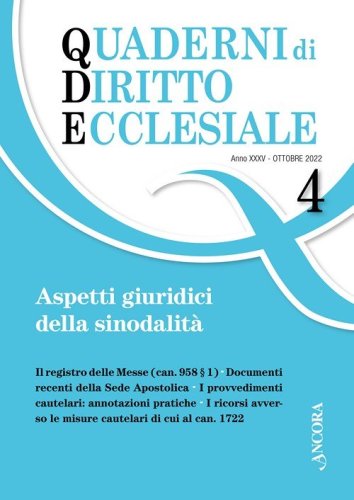 Quaderni di diritto ecclesiale 4/2022