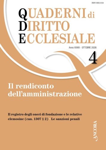 Quaderni di diritto ecclesiale 4/2026