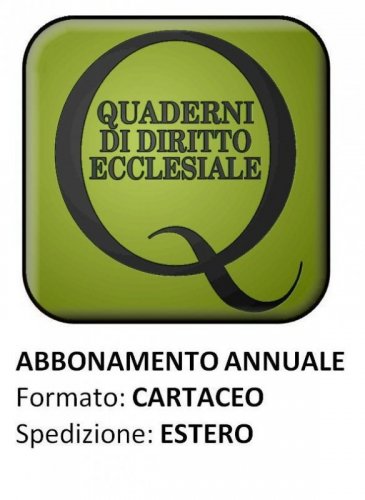 QUADERNI DI DIRITTO ECCLESIALE - Abbonamento ESTERO 2023