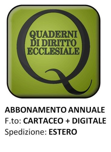 QUADERNI DI DIRITTO ECCLESIALE - ESTERO Cartaceo + digitale 2024