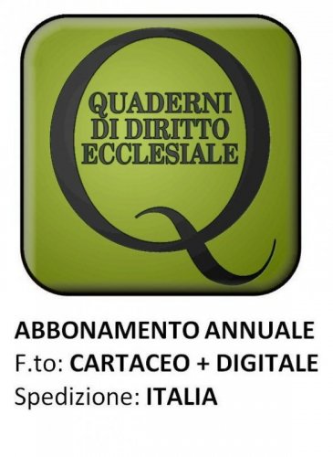 QUADERNI DI DIRITTO ECCLESIALE - ITALIA Cartaceo + digitale 2023