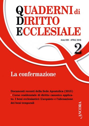 Quaderni di diritto ecclesiale 2/2016
